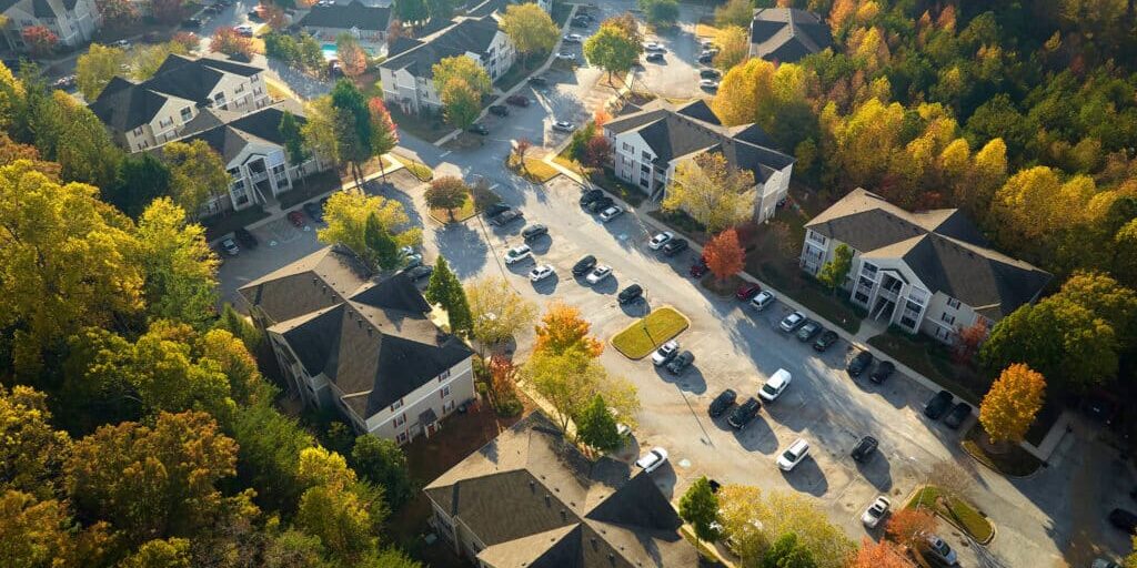 ce landscaape view from above of apartment residential condos