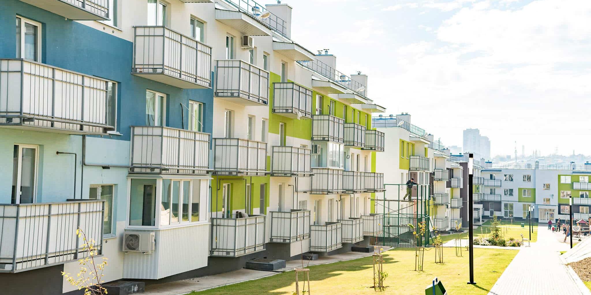 ce landscape modern apartment buildings